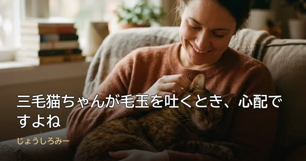 三毛猫ちゃんが毛玉を吐くとき、心配ですよね